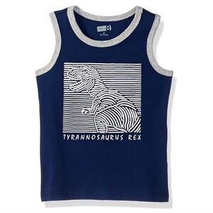 🍍 Crazy 8 NWT Navy Graphic T-Rex Tank Top 12-18 M